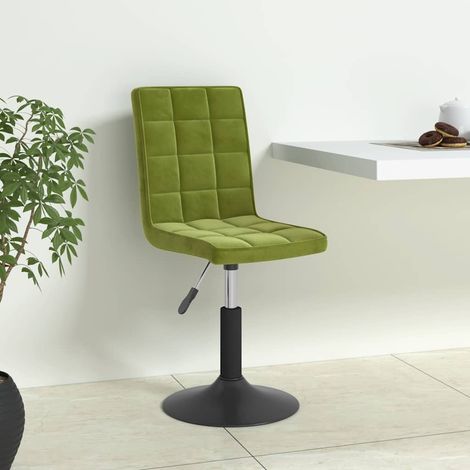 Chaises pivotantes à manger lot de 6 vert clair velours (1/3)