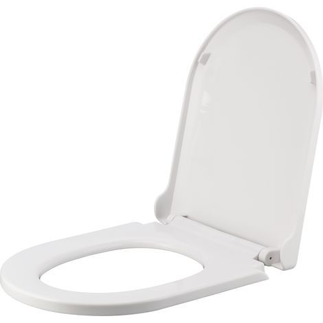 Siège de toilette en forme de U PP universel à dégagement rapide, remplacement facile à nettoyer pour la salle de bain à domicile blanc (1/5)