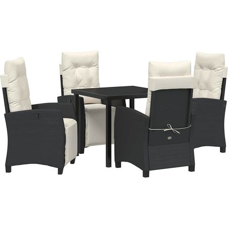 Maison Exclusive - Set da Pranzo per Giardino 5 pz Nero polyrattan (1/5)