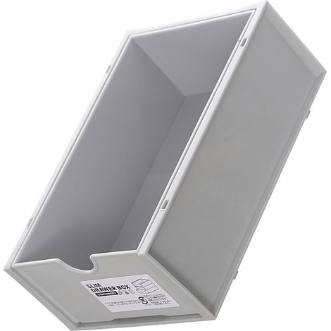 Boîte de rangement de bureau en plastique, organisateur de maquillage, fournitures de bureau, boîte de rangement avec tiroir, grise (1/5)