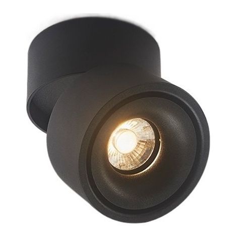 10W plafonnier spot LED downlight,Aangle du corps de lampe réglable, Plafonnier d'intérieur,10x10x10cm (Noir+blanc chaud)