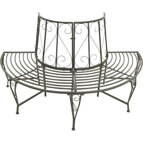 Maison Exclusive - Baumbank Halbrund 160 cm Stahl (1/5)