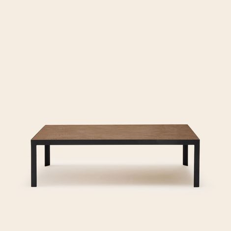 Table basse en Plateau en enduit effet béton et piètement métal noir ORELIA