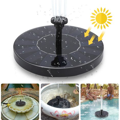 Wolketon SolarPumpe Solarpumpen Solar Springbrunnen Gartenpumpen 1.5W Solar Teichpumpe mit 6 Fontänenstile für Garten Teich Aquarium Vogel-Bad Fisch-Behälter