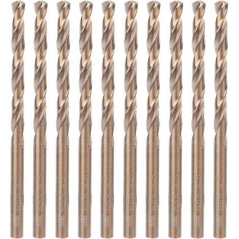 10 forets hélicoïdaux en acier rapide (HSS) pour le perçage de l'acier inoxydable, du fer, du bois et du plastique. (1/5)