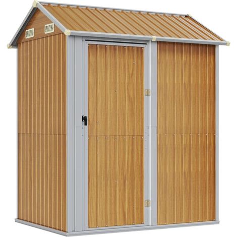 Maison Exclusive - Abri de jardin marron clair 192x152,5x237 cm acier galvanisé