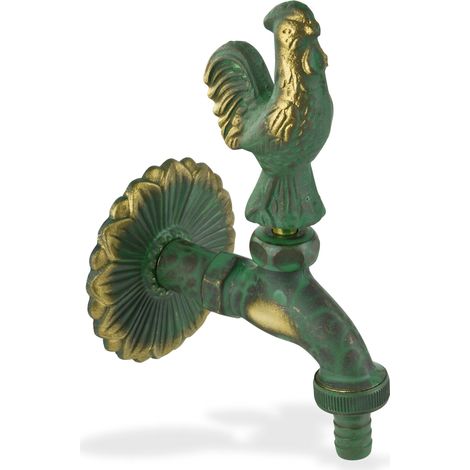 Auslaufhahn Nostalgie 1/2" AG Messing Gockel mit Schlauchtülle
