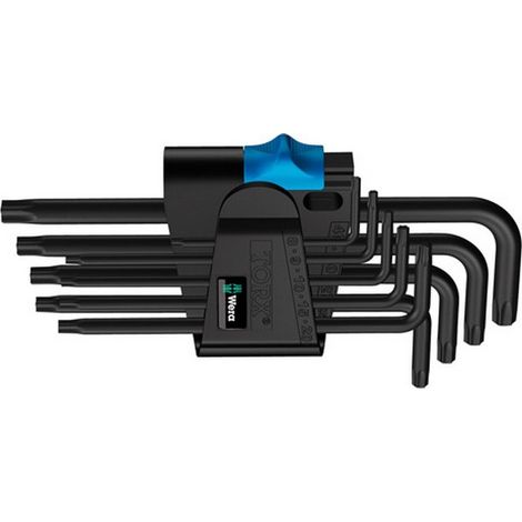 Wera 967 L/9 TORX® HF TORX interno Kit di chiavi a brugola T 8, T 9, T 10, T 15, T 20, T 25, T 27, T 30, T 40 9 parti