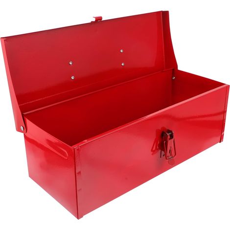 Boîte À Outils en Métal Rouge 15.4 Pouces Boîte De Rangement Portable avec Verrou Sécurisé pour Bricolage Et Usage Domestique (1/5)