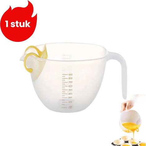 Verre doseur gradué avec filtre 1000 ml transparent récipient de cuisine pour mesurer filtrer et préparer liquides pâtes et mélanges (1/5)