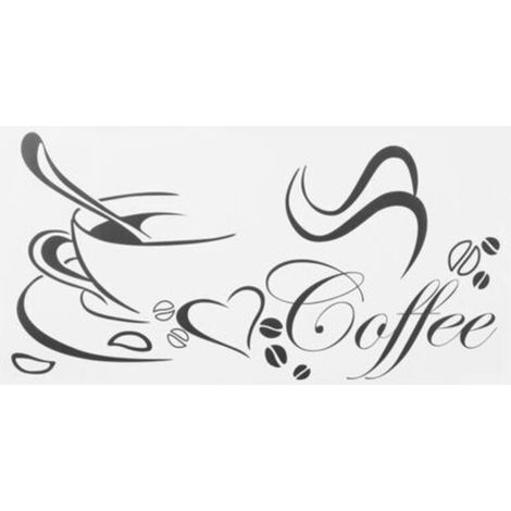 Dekorativer Wandaufkleber mit markantem Kaffeetassenmotiv, 2 Stück, für Küche und Wohnzimmer