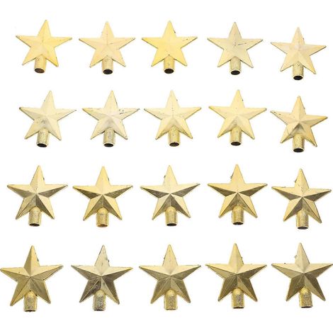 20 étoiles de Noël pour décorer votre sapin, cadeaux de fête de Noël-6X5.5X1CM-Golden