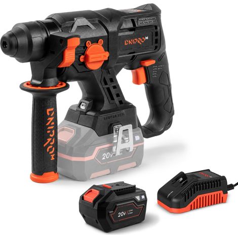Dnipro-M Martillo Perforador SDS Plus 20V Brushless 1,7J, Ø22mm Hormigón, 4 Modos, 4500 BPM, LED, Batería 6Ah + Cargador – DHR-201BC (1/5)