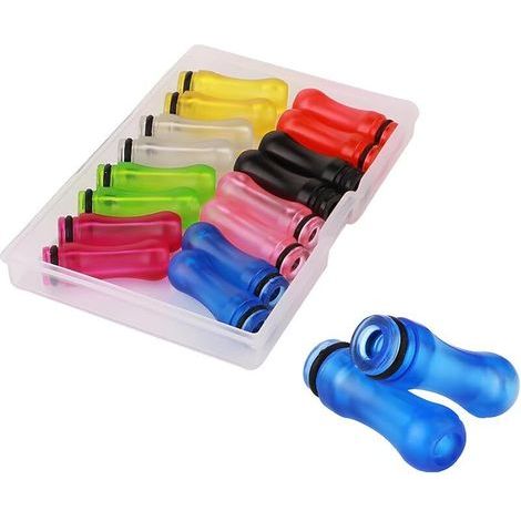 pair 16 Pcs Drip Tip, 510 Thread Atomiseurs de 24.5 mm de long (Mélange de 8 Couleurs) Atomizer Dripper, Capuchon de poussière. (1/5)
