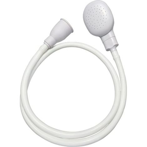 Pommeau de douche - avec flexible en caoutchouc - portable - pour le bain, bébé - blanc (1/5)