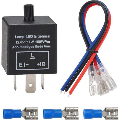 1 Pièce Relais de Clignotant à LED,12V 3 Broches Réglable Relais de Clignotant à LED Clignotant pour Moto Auto (1/5)