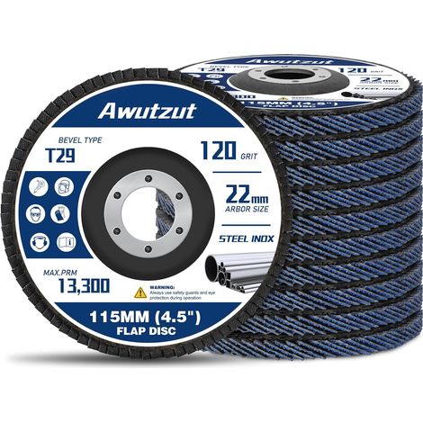 Flap Disc 115MM Grit 120 for Angle Grinder Abrasive Grinder 12PCS (1/5)