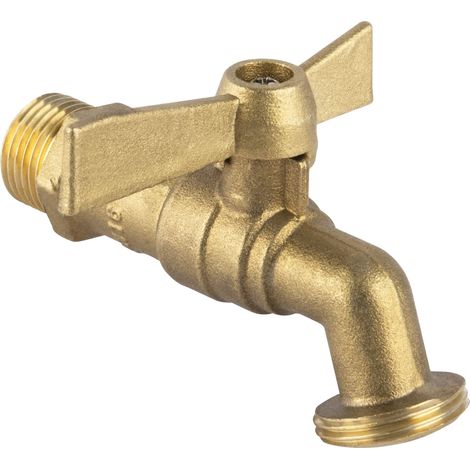 Boutt 2180330 R15P - Rubinetto da giardino, in ottone, 1/4 giro, con chiusura a farfalla, 15 x 21, attacco 20 x 27 (1/4)