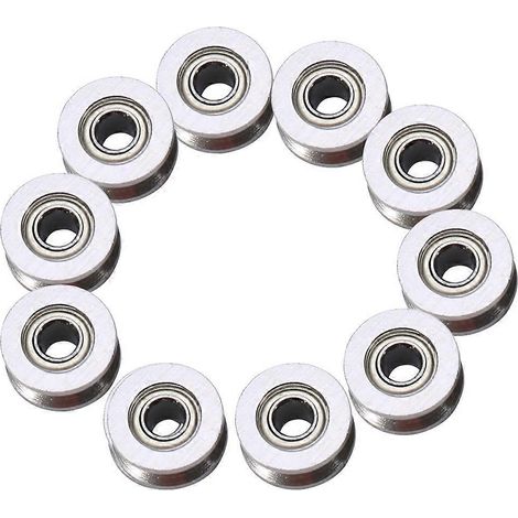 10 Stück V624ZZ V-Nut-Kugellagerrollen für Schienen-Linearantriebssysteme 4 x 13 x 6 mm