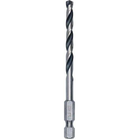 Broca para metal HSS PointTeQ, Hex (5.0 mm) BOSCH 2608577526 (1/4)