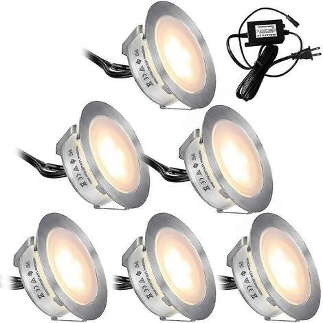 Kit d'éclairage LED encastré pour terrasse extérieure, étanche, 6 pièces (1/4)