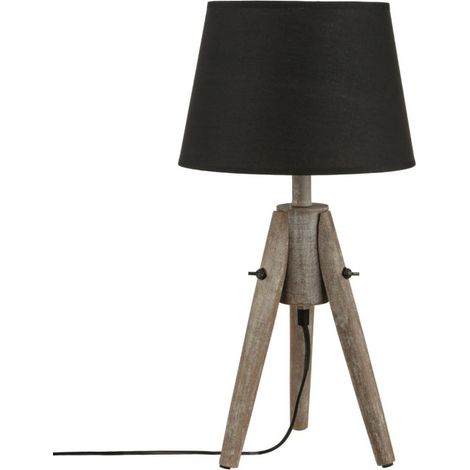 Lampe à Poser Bois "Abat-jour" 46cm Gris (1/3)