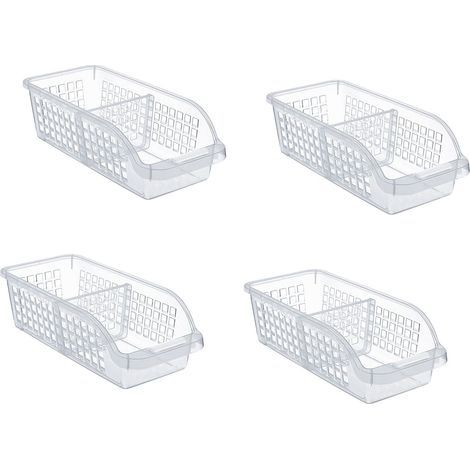 4PCS Coffre-Fort de Stockage Avec une Plaque Séparatrice - Conteneur de Stockage de Cuisine, Réfrigérateur et Autres Organisateurs (1/4)