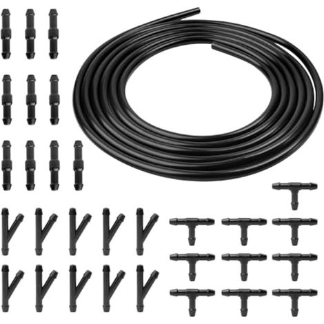 3m Tuyau Durite Lave Glace avec 30 Raccords de Tuyau (types Y, I, T) Réparation Tuyau Lave Glace Voiture Universel Tuyau Liquide Essuie Glace Reliant la Pompe à Eau et la Buse (1/4)