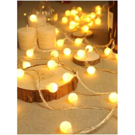 Guirlande Lumineuse Exterieure, 10m 80 LEDs Guirlande lumineuse LED à Pile, Étanche IP65, Chambres, Noël Décoration ( Blanc Chaud ) (1/5)