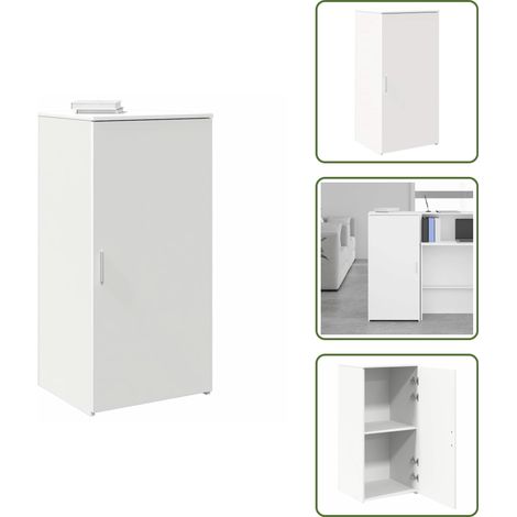 vidaXL Armoire de rangement blanc 50x45x103,5 cm bois d'ingénierie (1/5)