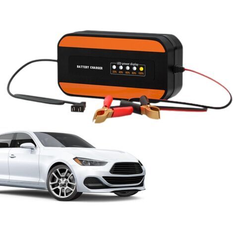 Ahlsen Chargeur de Batterie Automobile, Chargeur de Batterie Automatique Chargeur de Batterie de véhicule 12 V,Chargeur de Batterie de Voiture Portable pour Voiture, Moto, Camion, mainteneur de (1/5)