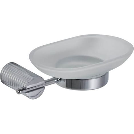 Showerdrape Vitality Chrome Stainless Steel & Frosted Glass Wall Mounted Soap Dish (1/2)