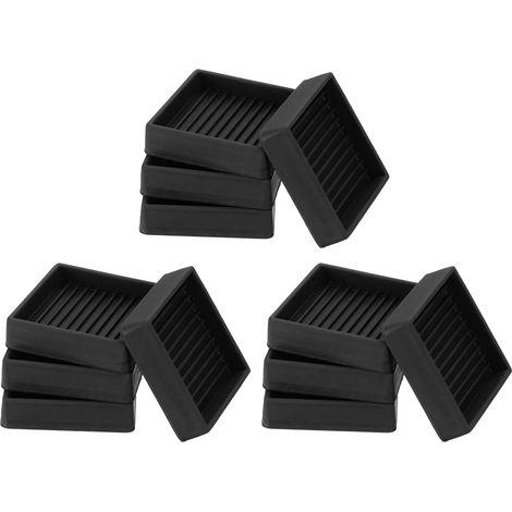 2-Zoll-Gummifüße für Möbel, 12er-Packung, rutschfeste Matten für Möbel/Betten/Sofas, schwarz (1/5)