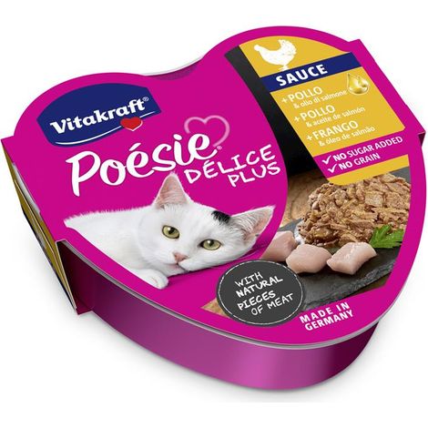 VITAKRAFT BOCCONCINI IN UMIDO POESIE DELICE PLUS 85 G AL POLLO E OLIO DI SALMONE OKX