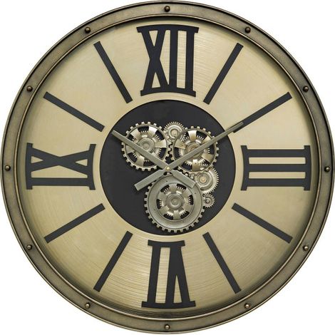 Horloge Murale Mécanisme "Parker" 80cm Argent (1/5)
