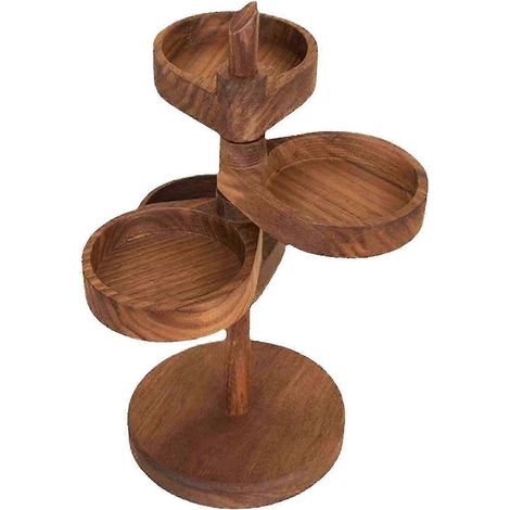 Schmuckorganizer, Schmuckablage, Vitrine, 4-lagiges Schminkregal für den Schreibtisch, Ohrringhalter, Schmuckaufbewahrungsbox für Ringe-Brown (1/5)
