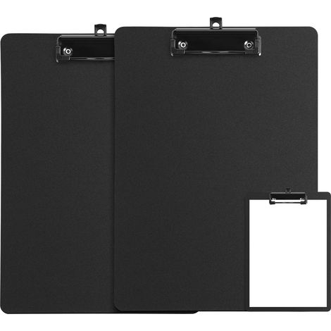 Porte Bloc A4 avec Pince, 2 Pièces Plastique dur Porte Documents, Noir Planchettes à Pince et Porte-formulaires, Clipboard A4 avec des Crochets Rétractables, pour Écoles, Hôpitaux et Bureaux (1/5)