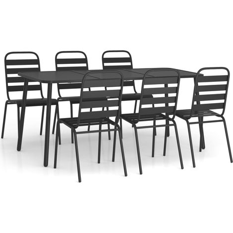 Maison Exclusive - Set da Pranzo da Giardino 7 pz in Acciaio Antracite (1/5)