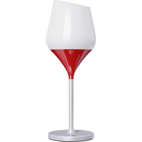 Kreative, becherförmige Tischleuchte, kleine Nachttischlampe fürs Schlafzimmer, stimmungsvolles Nachtlicht – Rot (1/5)
