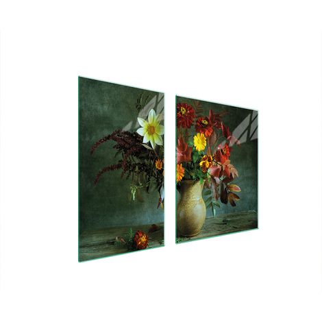 ASSIETTE EN VERRE et PLANCHE À DÉCOUPER 100x52 FLEURS (1/5)