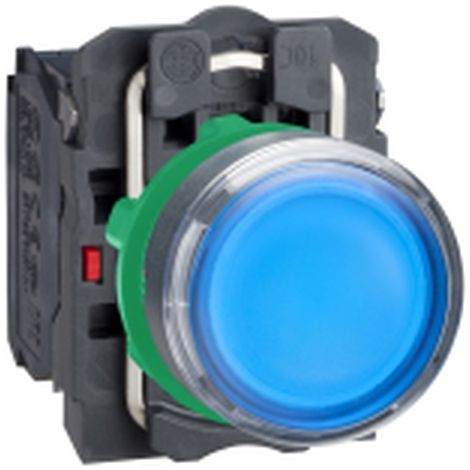 PULS-LED-Leuchte mit 230 VAC, 1NO+1NC und blauer Lichtfarbe.