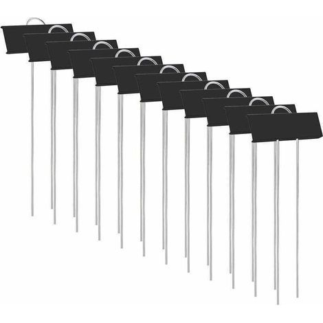 Pflanzenetikettierung, Baumschul-Pflanzenstecker, 12 Stück robuste Metall-Gartenetiketten, rostfreie Gemüsegartenetiketten, Markierungen für Blumen, Gemüse, Saatgut, Garten, Baumschule (Schwarz) (1/4)