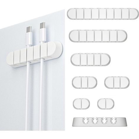 Lot de 7 attaches de câble, organisateur de câbles auto-adhésif (1/5)