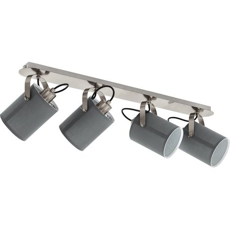 Plafonnier Villabate, lampe textile 4 flammes, spot plafond en acier (1/5)