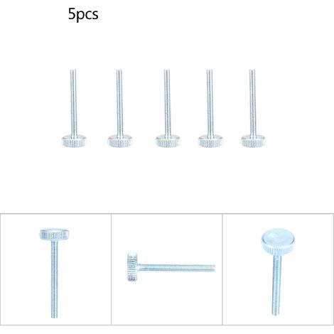 5 pièces Vis à tête moletée plate en acier au carbone zingué M3 (M3x30) Boulons à oreilles (1/5)
