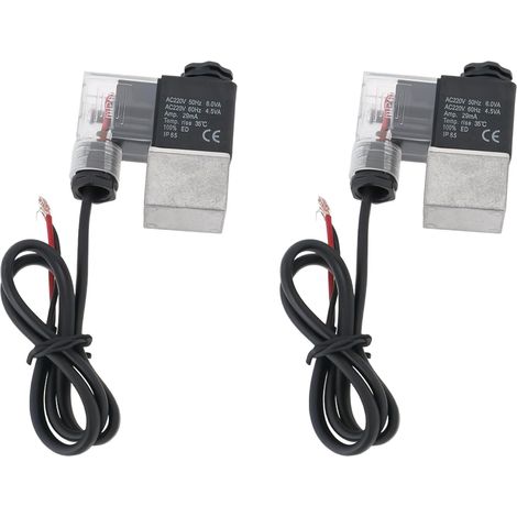 Lot de 2 électrovannes de Compresseur d'air 220 V électrovanne Pneumatique électrique Vanne d'arrêt de Ventilation Vanne d'échappement avec Lumière (1/5)