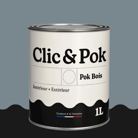Peinture Bois Extérieur – POK BOIS - 1L - RAL 7000 - Gris petit-gris- Résistante aux intempéries - Ne s'écaille pas