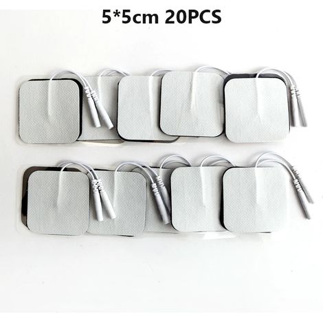 Filiyano-Lot de 10 électrodes de rechange réutilisables pour appareil de massage corporel (5 cm x 5 cm), compatibles avec les appareils de thérapie