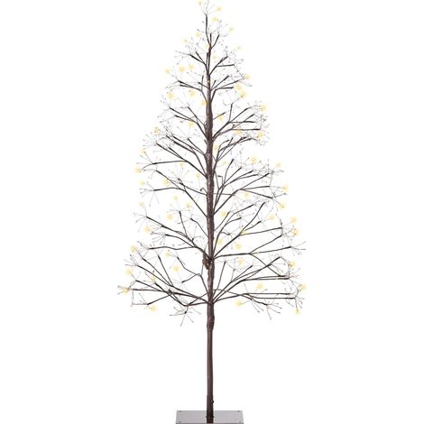 Albero di Natale artificiale per esterni e interni 9 tipi di luci LED Stile moderno per interni Pre-illuminato 150 cm Marrone Lonkari (1/5)