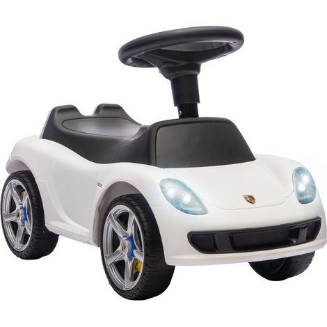Rutschauto Kinder Porsche Rutschfahrzeug mit Hupe Licht Motorgeräuschen, für 18–36 Monate, Weiß (1/5)